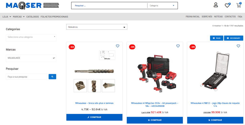 Maqser - Maquinas e Serviços Lda - Industrial Equipment Retail Website Maqser - Maquinas e Serviços Lda - Industrial Equipment Retail Website