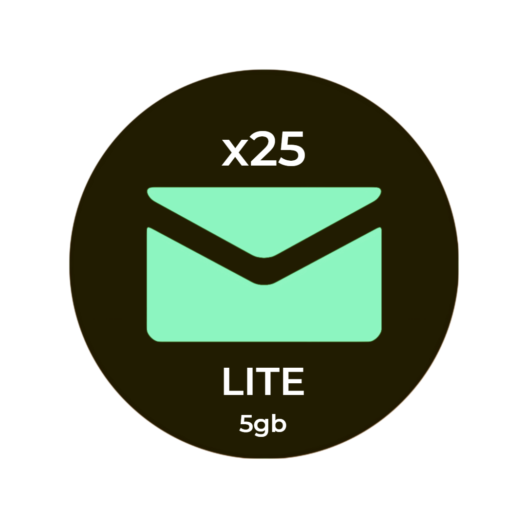 Plano Lite de 25 Caixas de E-mail