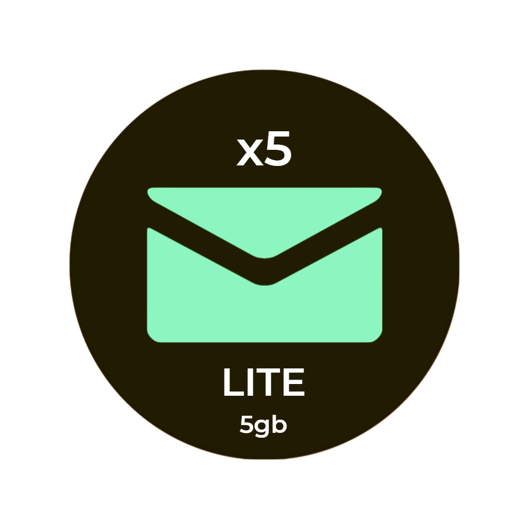 Plano Lite de 5 Caixas de E-mail