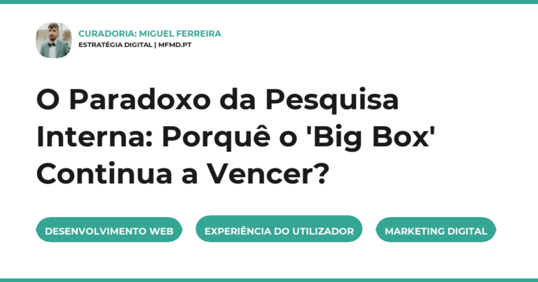 O Paradoxo da Pesquisa Interna: Porquê o 'Big Box' Continua a Vencer?
