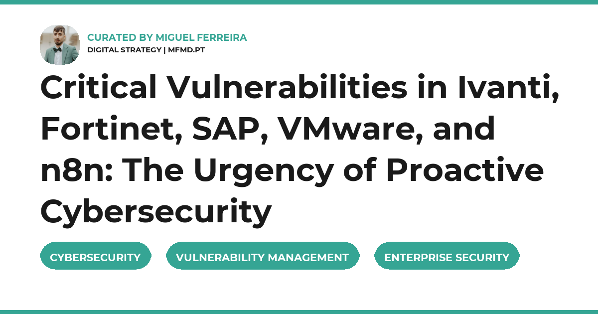 Critical Vulnerabilities in Ivanti, Fortinet, SAP, VMware, and n8n: The Urgency of Proactive Cybersecurity