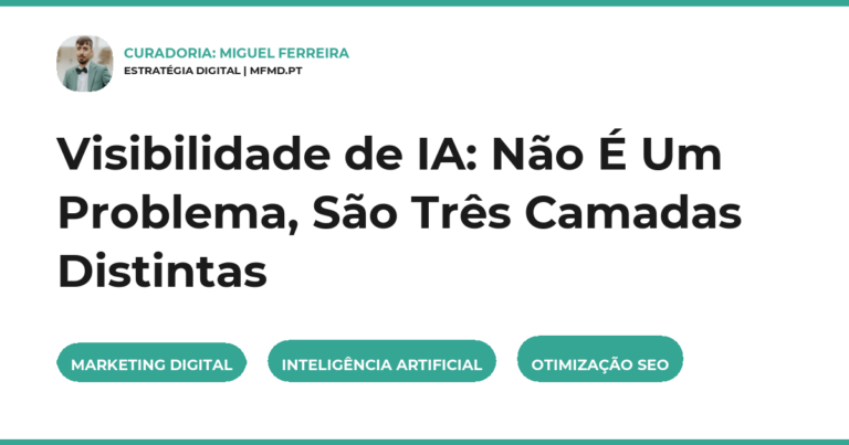 Visibilidade de IA: Não É Um Problema, São Três Camadas Distintas