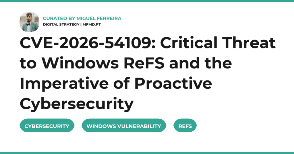 CVE-2026-54109: Critical Threat to Windows ReFS and the Imperative of Proactive Cybersecurity