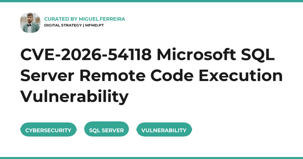 CVE-2026-54118 Microsoft SQL Server Remote Code Execution Vulnerability