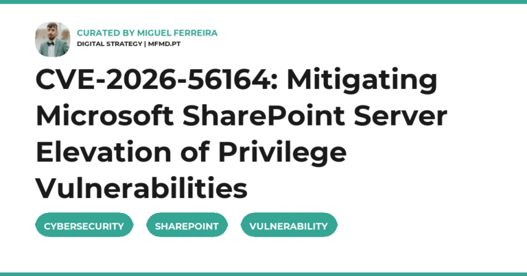 CVE-2026-56164: Mitigating Microsoft SharePoint Server Elevation of Privilege Vulnerabilities