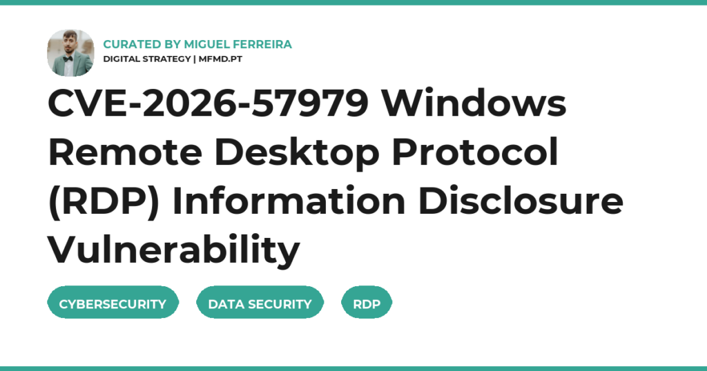 CVE-2026-57979 Windows Remote Desktop Protocol (RDP) Information Disclosure Vulnerability