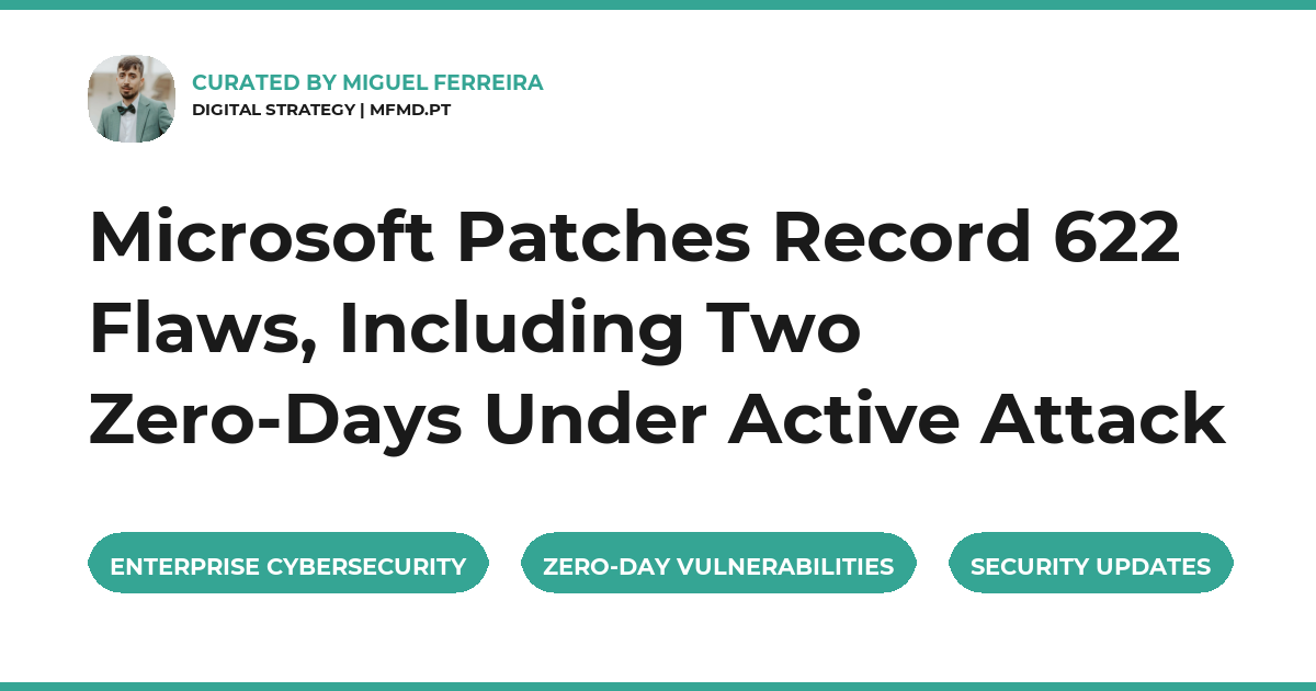 Microsoft Patches Record 622 Flaws, Including Two Zero-Days Under Active Attack