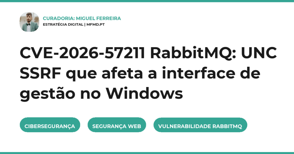 CVE-2026-57211 RabbitMQ: UNC SSRF que afeta a interface de gestão no Windows